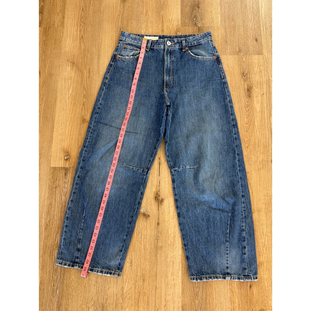 Zara Wide Leg Jeans Womens 6 Blue High Rise Baggy Denim Oversized Grunge Skater - Picture 6 of 9